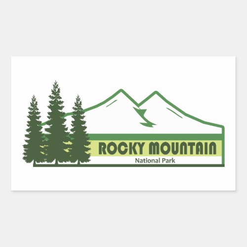 Rocky Mountain National Park Green Stripes Rectangular Sticker