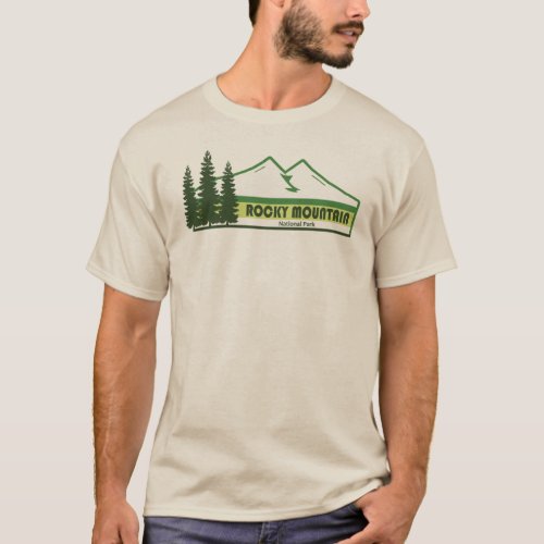 Rocky Mountain National Park Green Stripes T_Shirt