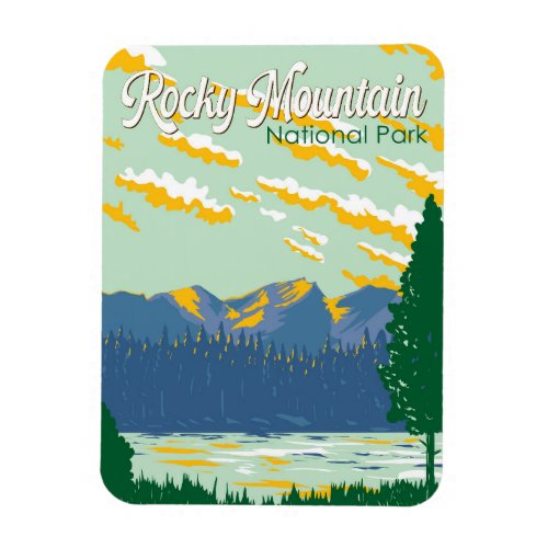 Rocky Mountain National Park Illustration Travel Magnet