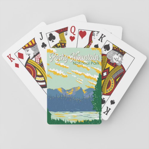 Rocky Mountain National Park Illustration Travel Playing Cards