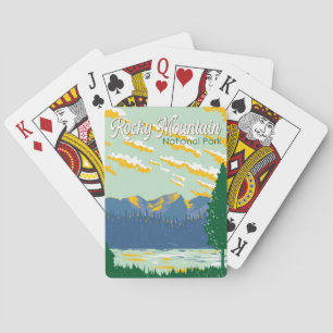 Rocky Mountain National Park Illustration Travel Poker Cards