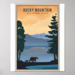 Rocky Mountain National Park Litho Artwork Poster