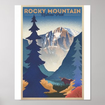 Rocky Mountain National Park Litho Artwork Poster by LanternPress at Zazzle