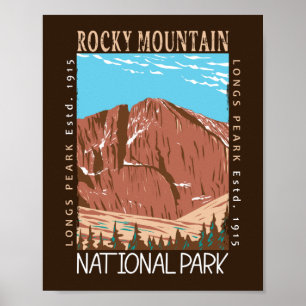 Rocky Mountain National Park Longs Peak Distressed Poster