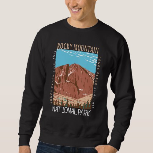 Rocky Mountain National Park Longs Peak Distressed Sweatshirt