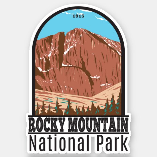 Rocky Mountain National Park Longs Peak Vintage Sticker