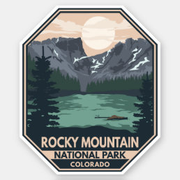 Rocky Mountain National Park Minimal Retro Emblem Sticker