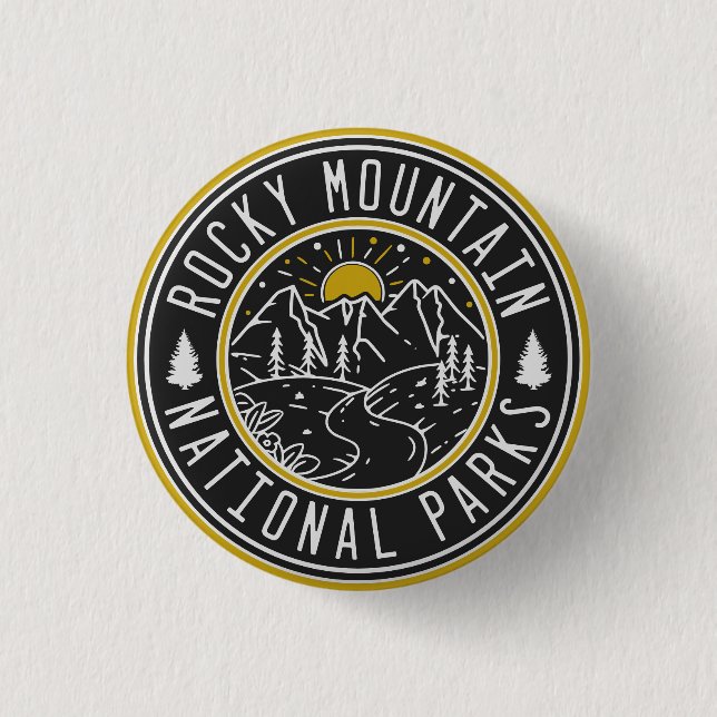 Rocky Mountain National Park Minimalist Souvenirs Button (Front)