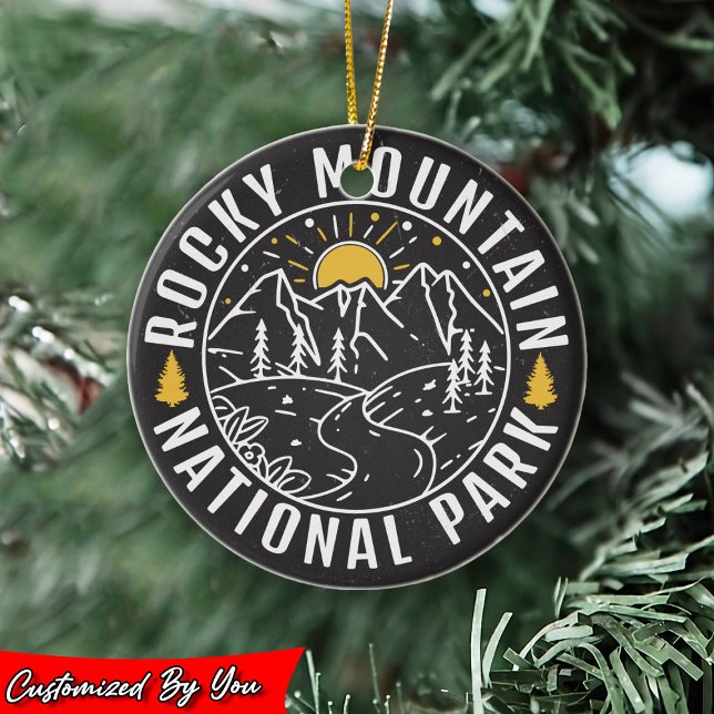 Rocky Mountain National Park Minimalist Souvenirs Ceramic Ornament (Creator Uploaded)