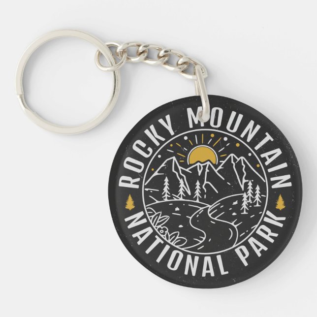 Rocky Mountain National Park Minimalist Souvenirs Keychain (Front)