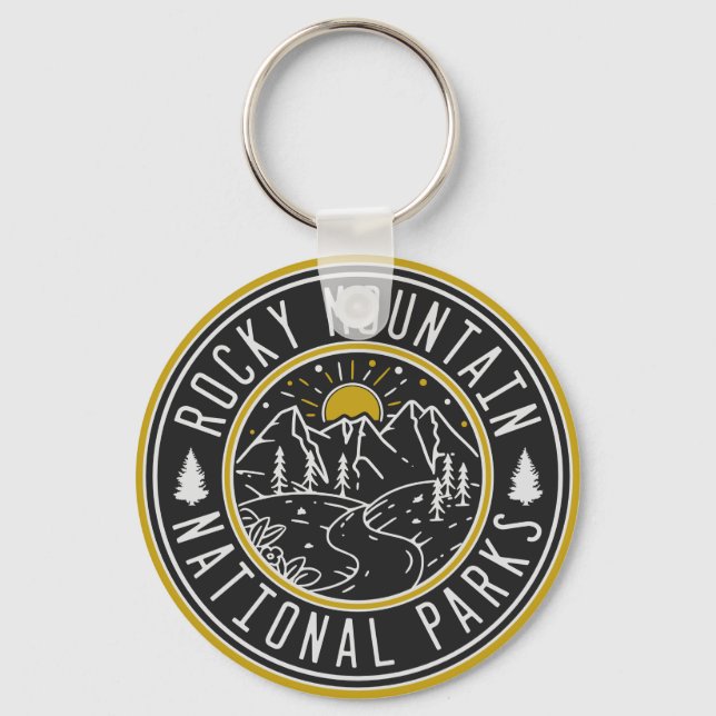 Rocky Mountain National Park Minimalist Souvenirs Keychain (Front)