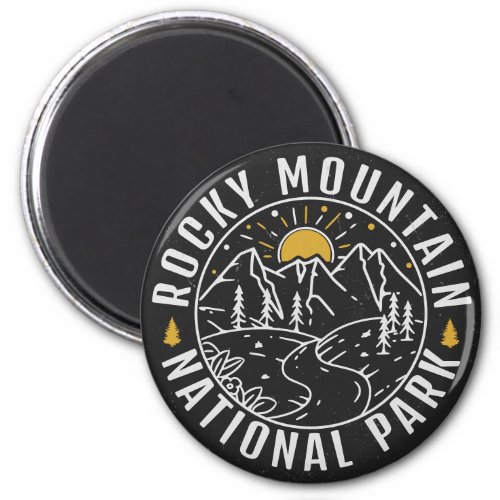 Rocky Mountain National Park Minimalist Souvenirs Magnet