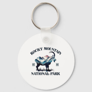 Rocky Mountain National Park Mountain Goat Camping Keychain