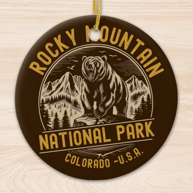 Rocky Mountain National Park Mountain Landscape Ceramic Ornament (Creator Uploaded)