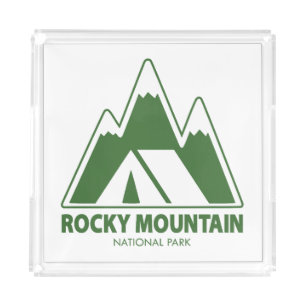 Rocky Mountain National Park Mountains Camping Acrylic Tray