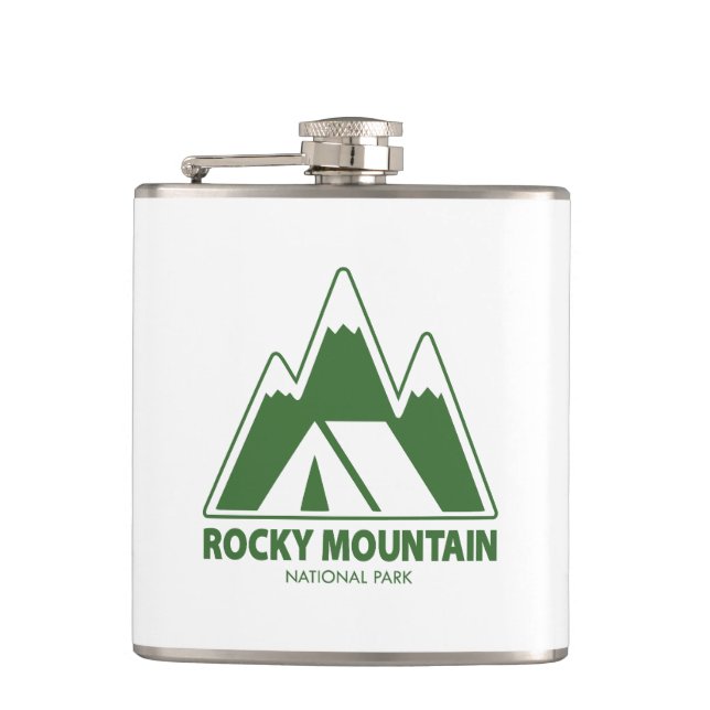 Rocky Mountain National Park Mountains Camping Flask (Front)
