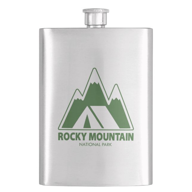 Rocky Mountain National Park Mountains Camping Flask (Front)