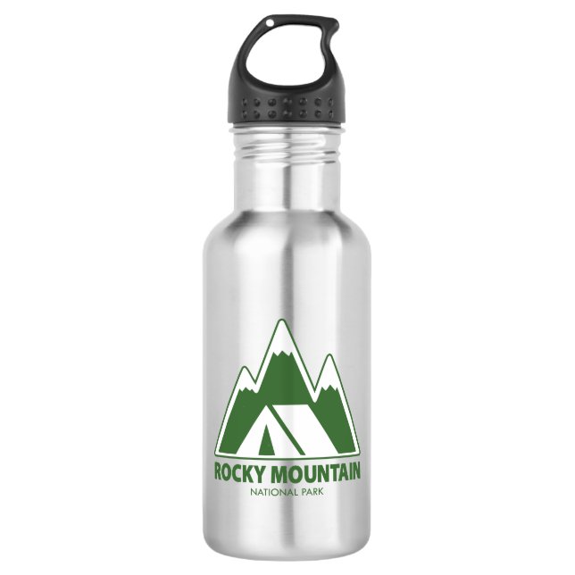 Rocky Mountain National Park Mountains Camping Stainless Steel Water Bottle (Front)