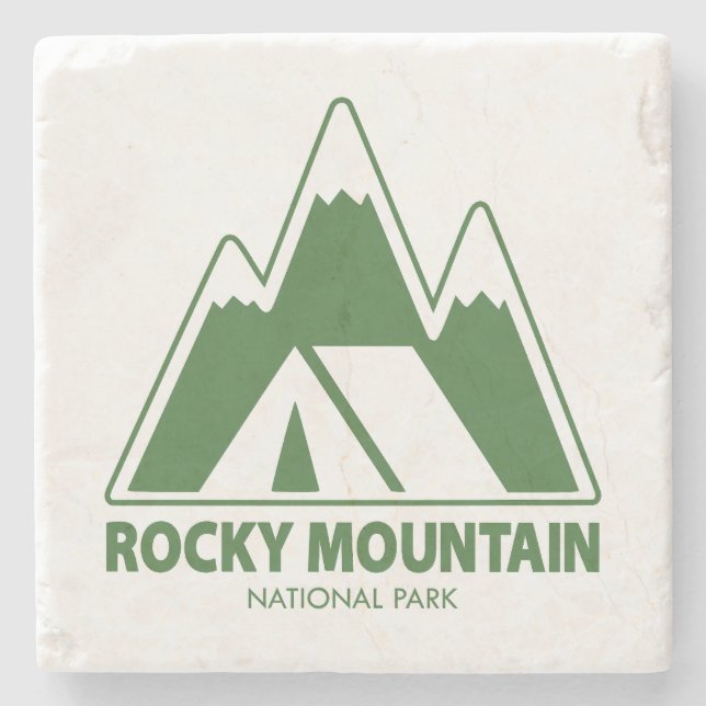 Rocky Mountain National Park Mountains Camping Stone Coaster (Front)