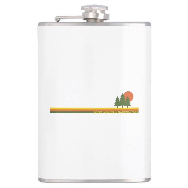 Rocky Mountain National Park Pine Trees Sun Flask (Front)
