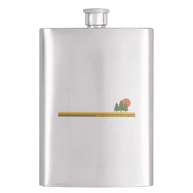 Rocky Mountain National Park Pine Trees Sun Flask (Front)