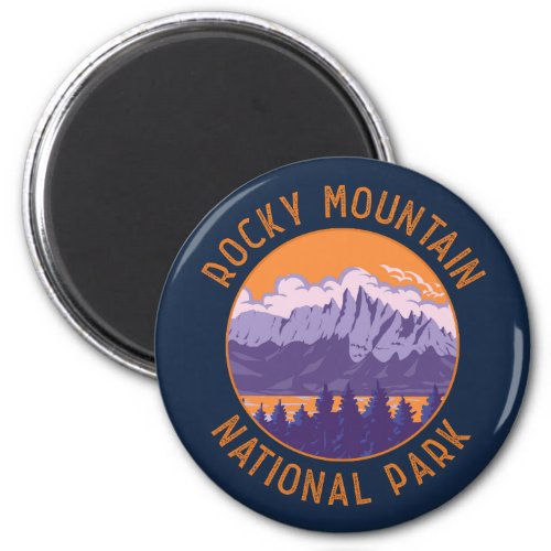 Rocky Mountain National Park Retro Distressed Art Magnet