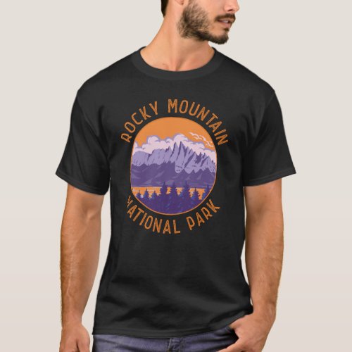 Rocky Mountain National Park Retro Distressed Art T_Shirt