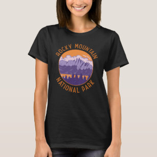 Rocky Mountain National Park Retro Distressed Art T-Shirt