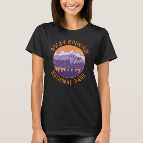 Rocky Mountain National Park Retro Distressed Art T_Shirt