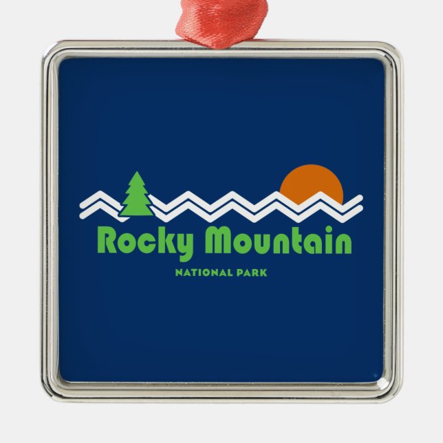 Rocky Mountain National Park Retro Metal Ornament (Front)