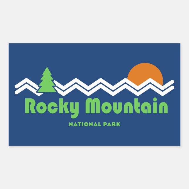 Rocky Mountain National Park Retro Rectangular Sticker (Front)