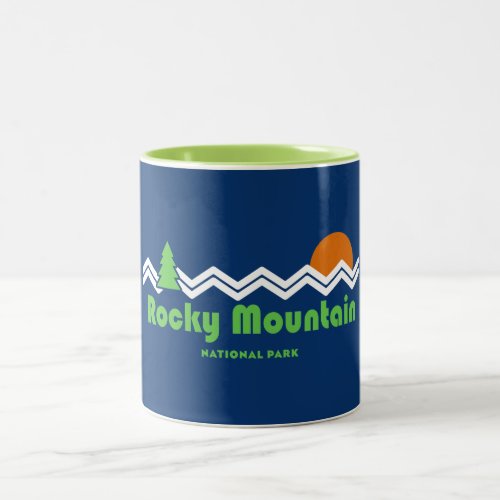 Rocky Mountain National Park Retro Two_Tone Coffee Mug