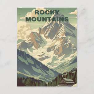 Rocky Mountain National Park Rustic Cabin Postcard
