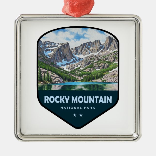 Rocky Mountain National Park Shield Metal Ornament (Front)