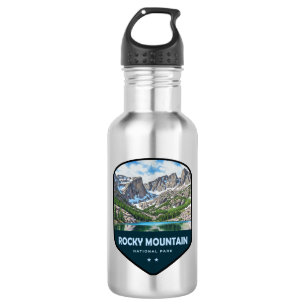 Rocky Mountain National Park Shield Stainless Steel Water Bottle