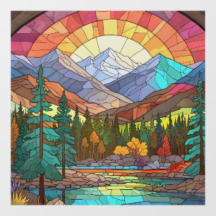 Rocky Mountain National Park Stained Glass Rockies Window Cling