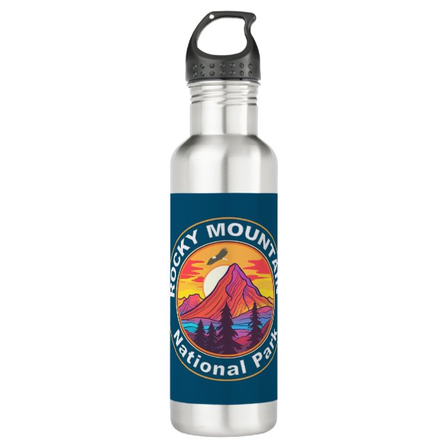 Rocky Mountain National Park Stainless Steel Water Bottle (Front)