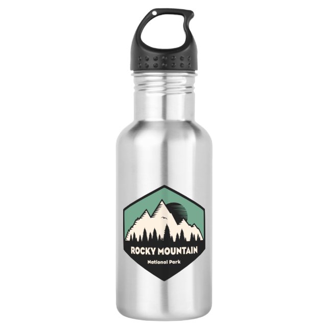 Rocky Mountain National Park Stainless Steel Water Bottle (Front)