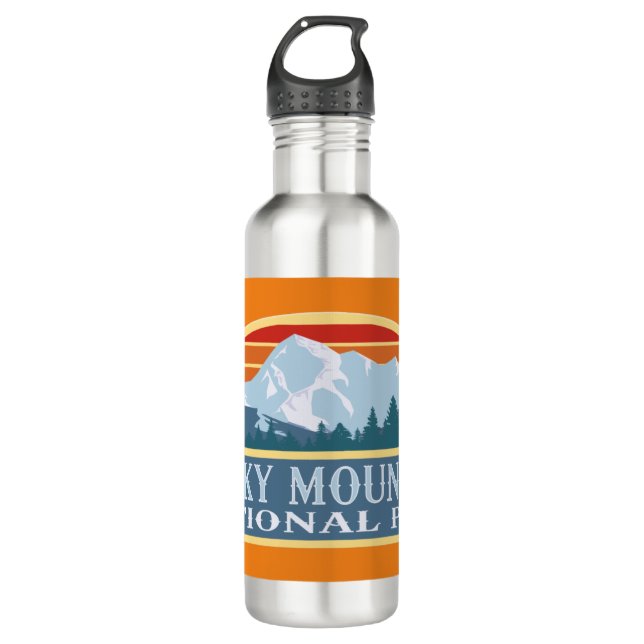 Rocky Mountain National Park Stainless Steel Water Bottle (Front)