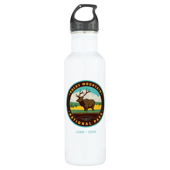 Rocky Mountain National Park Stainless Steel Water Bottle (Front)