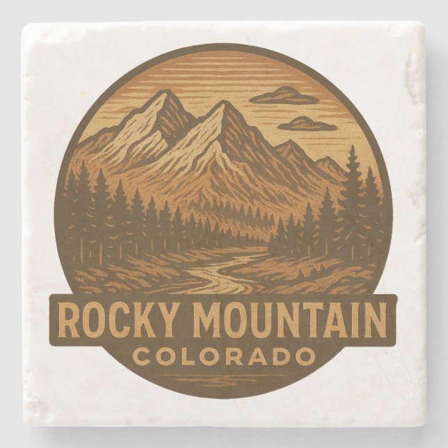Rocky Mountain National Park Stone Coaster (Front)