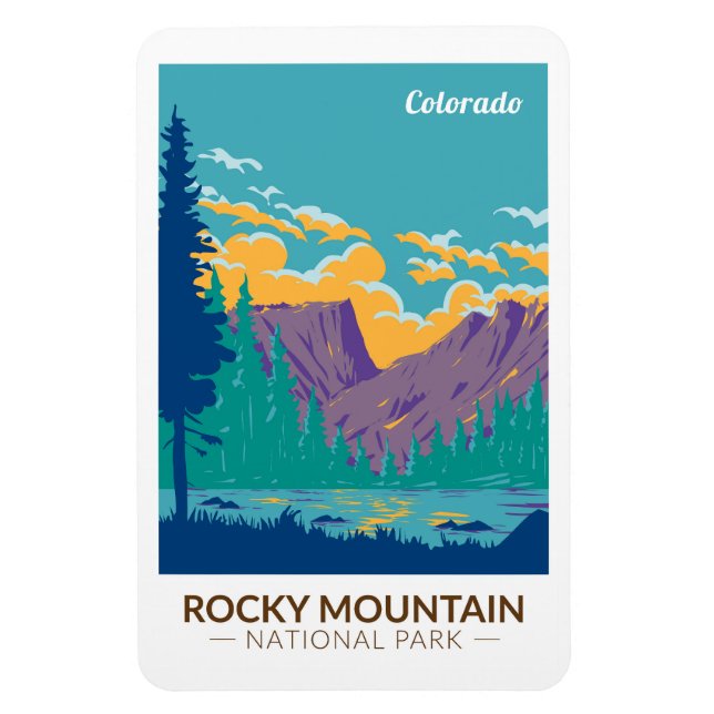 Rocky Mountain National Park Teton Range Travel Magnet (Vertical)