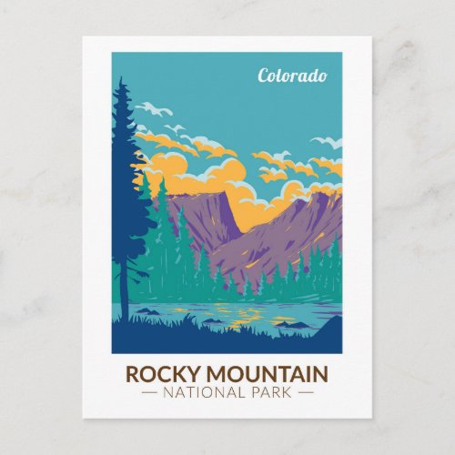 Rocky Mountain National Park Teton Range Travel Postcard