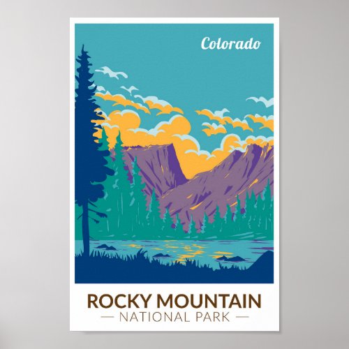 Rocky Mountain National Park Teton Range Travel Poster