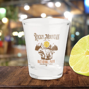 Rocky Mountain National Park Vintage Landscape Shot Glass