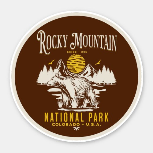 Rocky Mountain National Park Vintage landscape Sticker