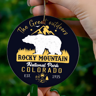Rocky Mountain National Park Vintage Souvenirs Ceramic Ornament