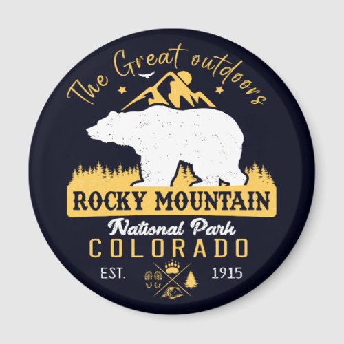 Rocky Mountain National Park Vintage Souvenirs Magnet