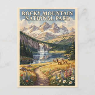 Rocky Mountain National Park Vintage Travel Postcard