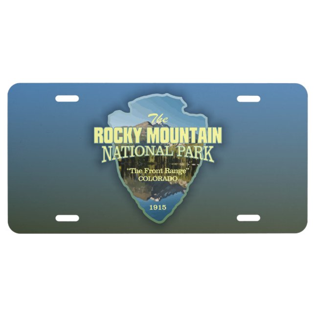 Rocky Mountain NP (arrowhead) License Plate (Front)